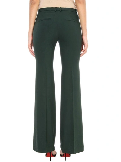 Shop Theory Demitria Flared Green Stretch-wool Pants