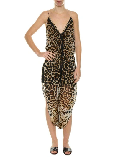 Shop Saint Laurent Sarouelle Leopard Dress In Multi