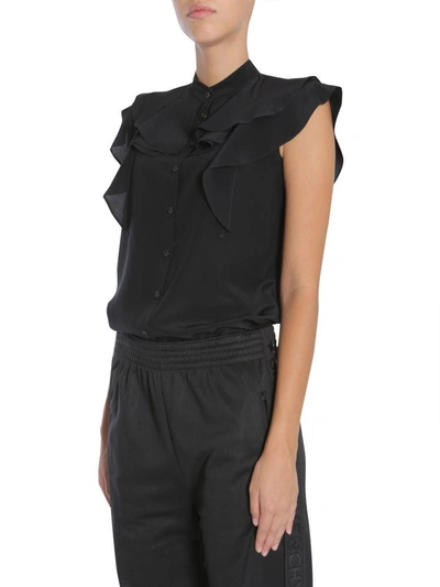 Shop Givenchy Ruffled Top In Nero