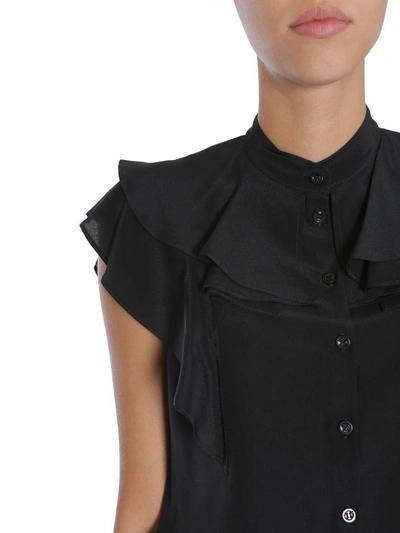 Shop Givenchy Ruffled Top In Nero