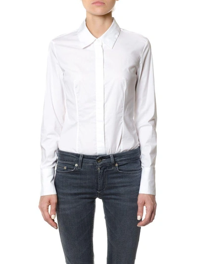 Shop Dondup Slim Fit Cotton Shirt In White