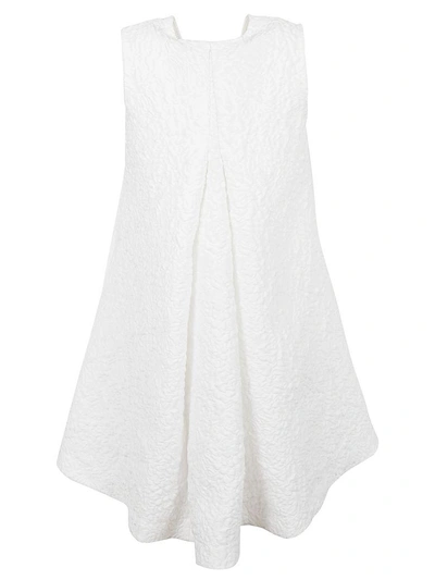 Shop Msgm Flared Dress In Bianco