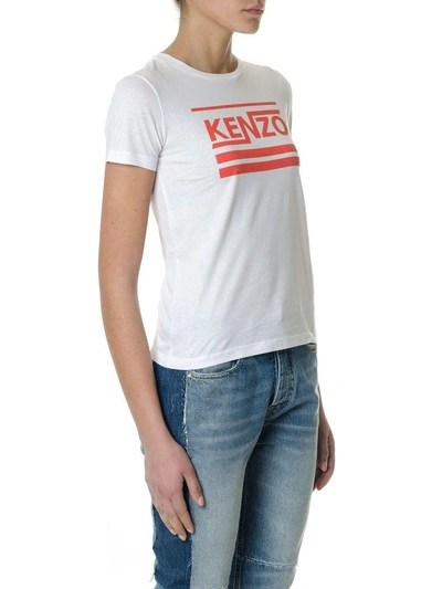 Shop Kenzo White Cotton T-shirt With Logo