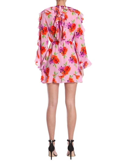 Shop Msgm Print Short Dress In Rosa