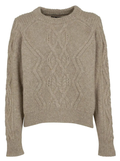 Shop Isabel Marant Cable Knit Sweater In Beige
