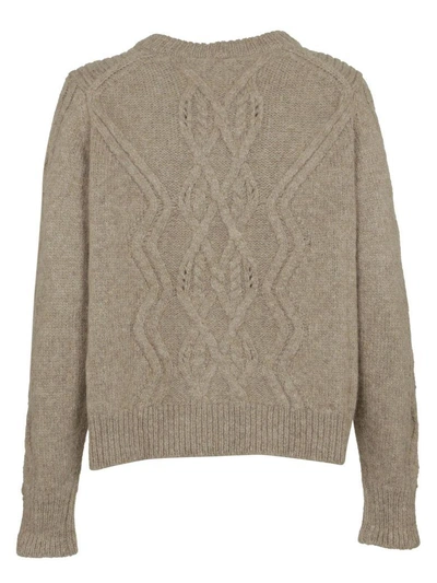 Shop Isabel Marant Cable Knit Sweater In Beige