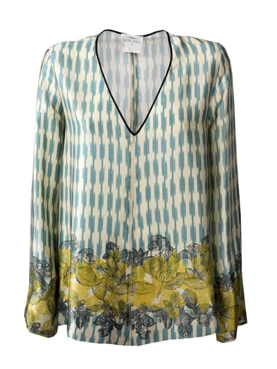 Shop Forte Forte Embroidered Flared Blouse In Multicolour