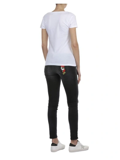 Shop Love Moschino Cotton T-shirt In Optical White