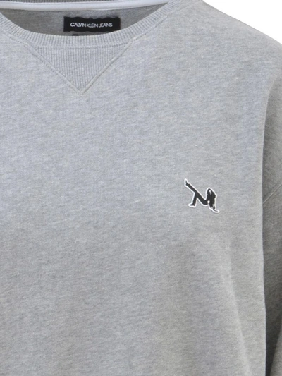 Shop Calvin Klein Logoed Grey Sweatshirt