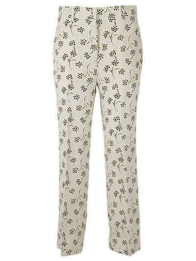 Shop Prada Floral Trousers In Nube