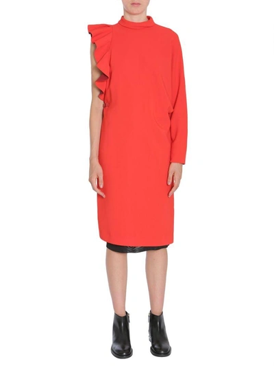 Shop Givenchy One-shoulder Dress In Rosso