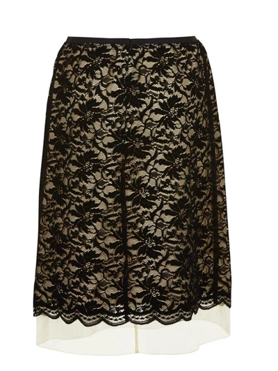 Shop Marc Jacobs Lace Overlay Skirt In Nero Giallo