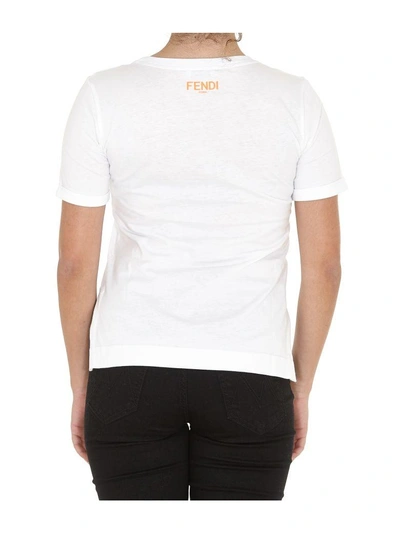 Shop Fendi Love Studs Tshirt In White
