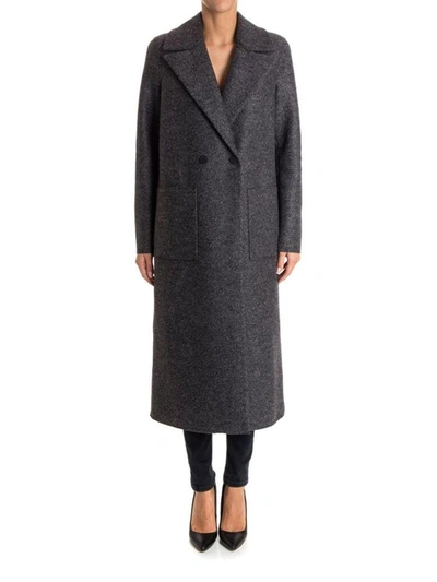 Shop Harris Wharf London - Wool Coat In Grey