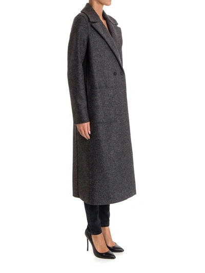 Shop Harris Wharf London - Wool Coat In Grey
