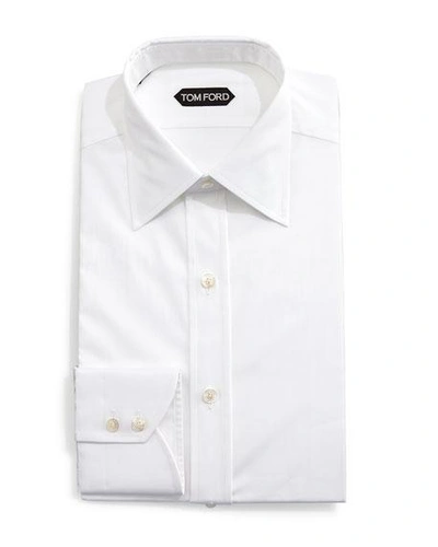 Tom Ford Solid Button-down Dress Shirt In White