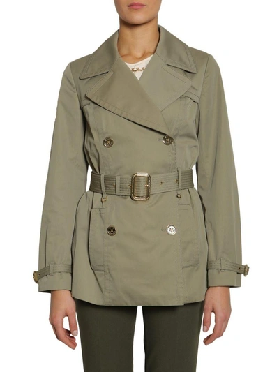 Shop Michael Michael Kors Short Trench Coat In Militare