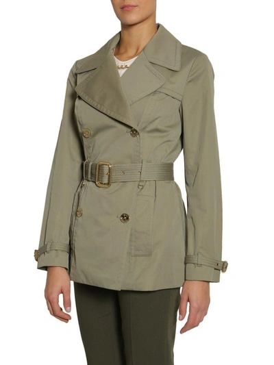 Shop Michael Michael Kors Short Trench Coat In Militare