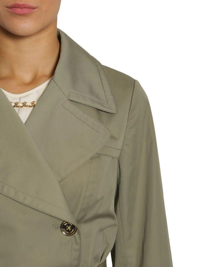 Shop Michael Michael Kors Short Trench Coat In Militare