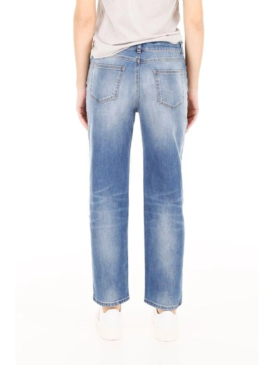 Shop Valentino Rockstud Untitled Denim Jeans In Light Blue Denimblu