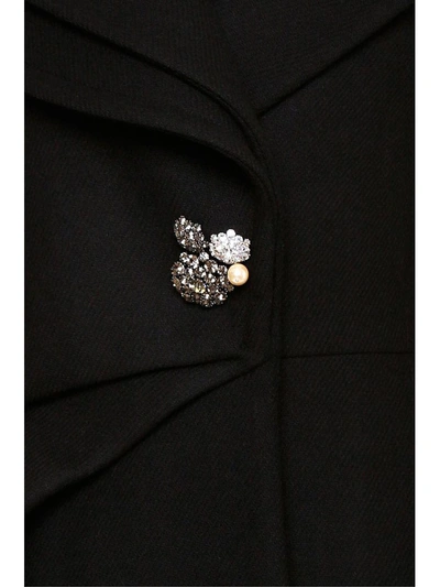 Shop Lanvin Embellished Button Coat In Blacknero