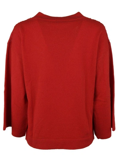 Shop Ermanno Ermanno Scervino See-through Shoulder Sweatshirt In Red