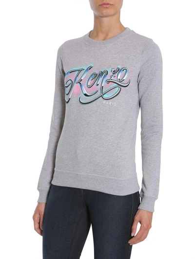 Shop Kenzo Round Collar Sweatshirt In Grigio