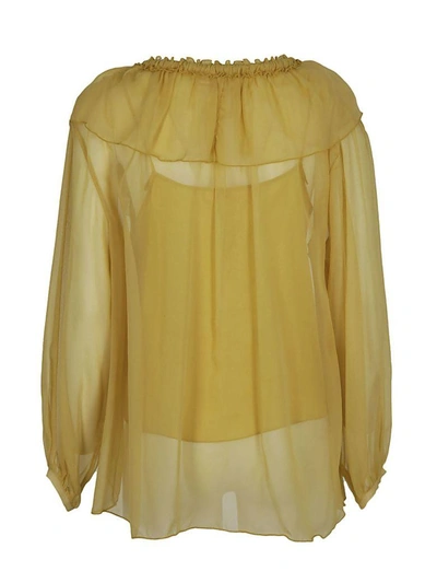 Shop See By Chloé Lace Blouse In Yellow