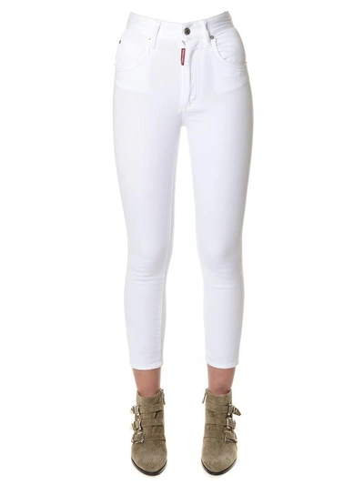 Shop Dsquared2 High Waist Twiggy Jeans In Denim In White