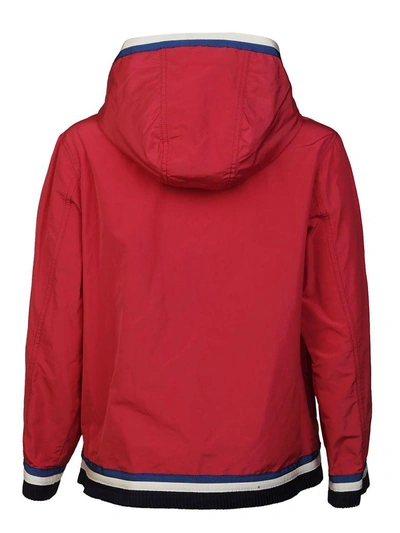 Shop Moncler Hooded Jacket In Rosso