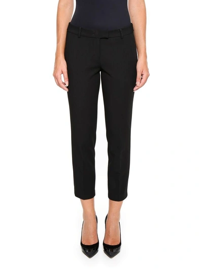Shop Michael Michael Kors Cropped Trousers In Black/gold|nero