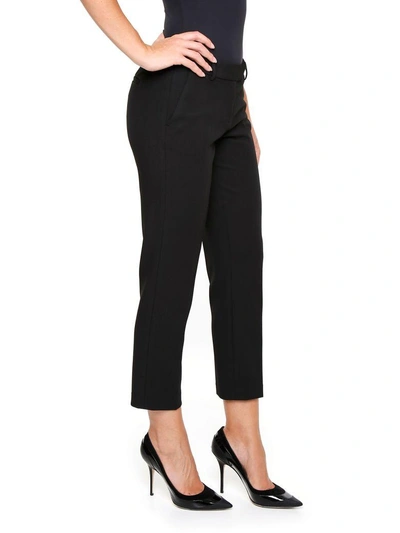 Shop Michael Michael Kors Cropped Trousers In Black/gold|nero
