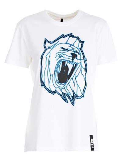 Shop Versus Short Sleeve T-shirt In Bwhite Stampa