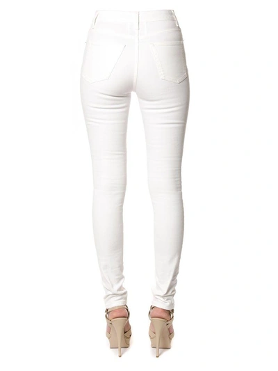Shop Saint Laurent High Rise Skinny Jeans In White
