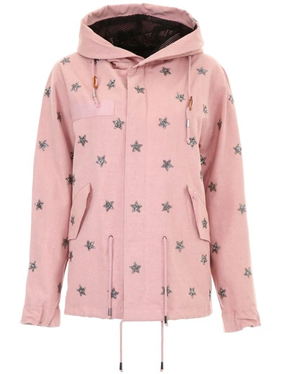Shop As65 Crystal Stars Parka In Nude (pink)