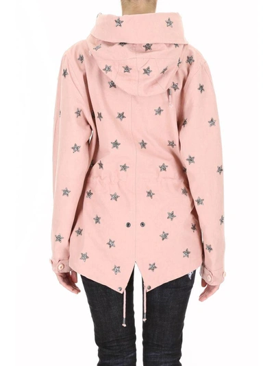 Shop As65 Crystal Stars Parka In Nude (pink)