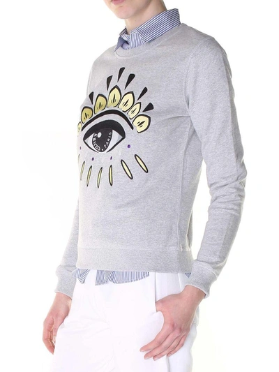 Shop Kenzo Eye Cotton-jersey Sweatshirt In Grigio