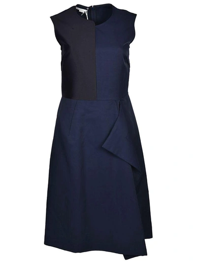 Shop Stella Mccartney Patchwork A-line Dress In Blue