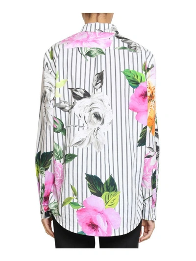 Shop Off-white Cotton Poplin Floral Shirt In Bianco