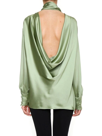 Shop Valentino Long-sleeved Blouse In |verde