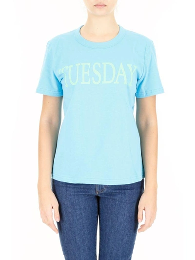Shop Alberta Ferretti Tuesday T-shirt In Light Blueceleste