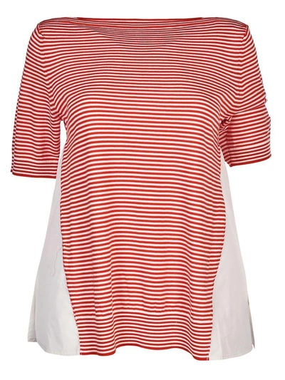 Shop Moncler Striped T-shirt In Red