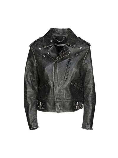 Shop Golden Goose Biker Leather In Black