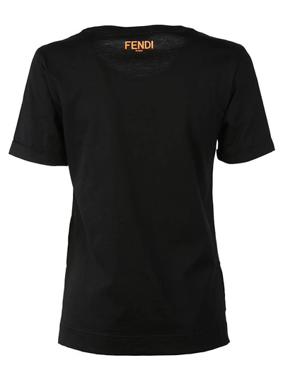 Shop Fendi Love Applique T-shirt In Black