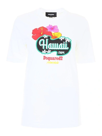 Shop Dsquared2 Hawaii Print T-shirt In Basic