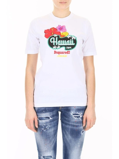Shop Dsquared2 Hawaii Print T-shirt In Basic