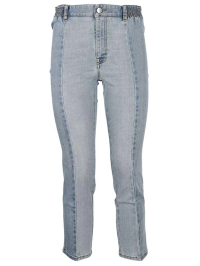 Shop Stella Mccartney Paneled Cropped Jeans In Blue