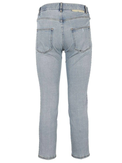 Shop Stella Mccartney Paneled Cropped Jeans In Blue