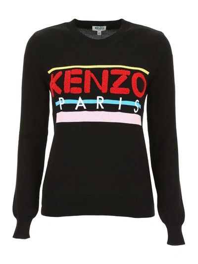 Shop Kenzo Intarsia Pullover In Noirnero