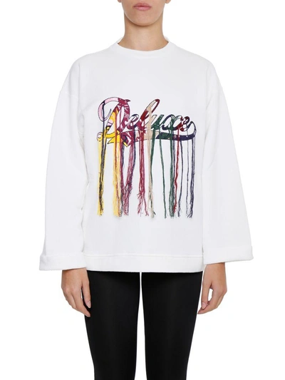 Shop Golden Goose Embroidered Sweatshirt In Off White Deluxe|bianco